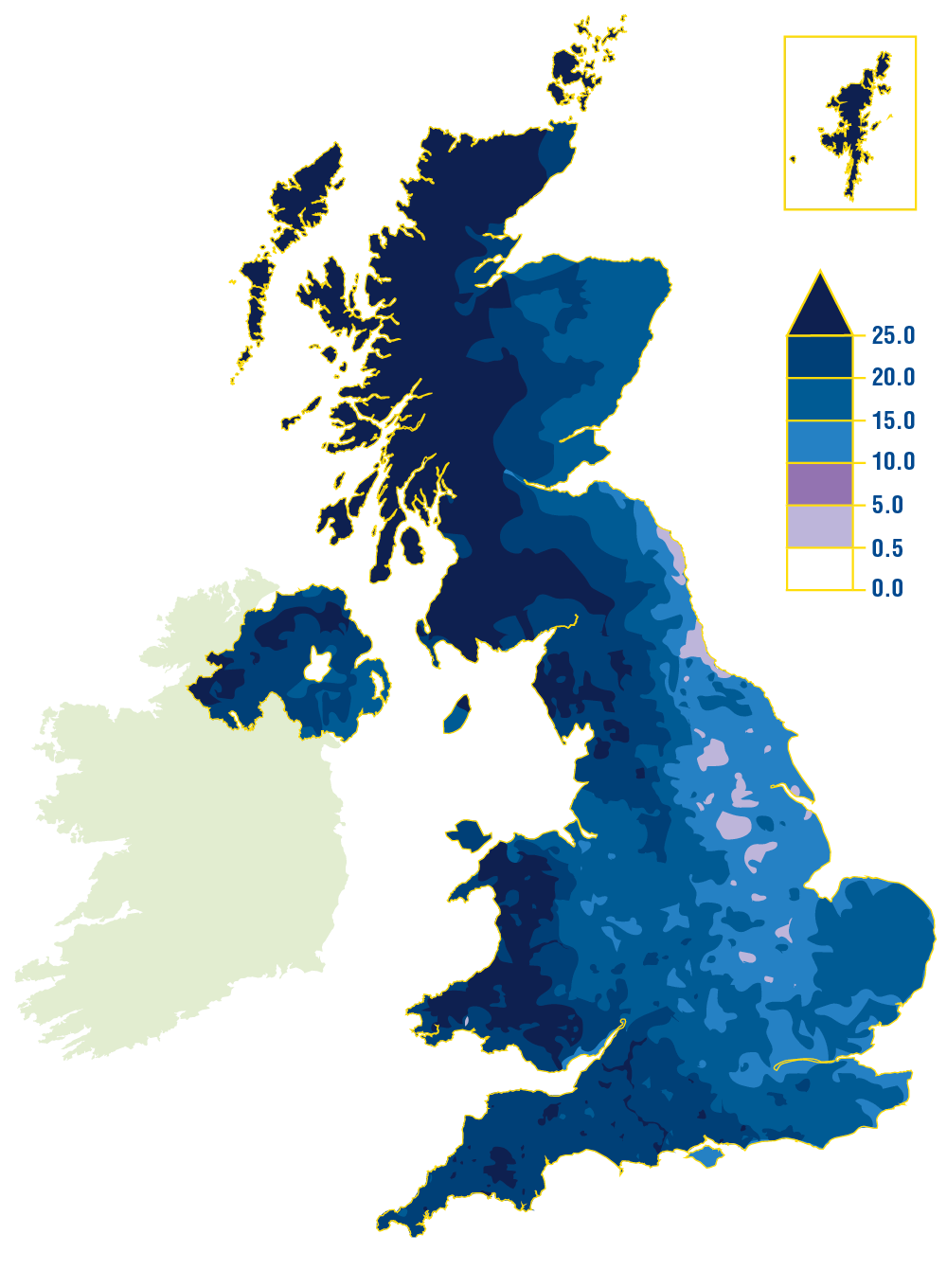 UK Rainfall map 2020