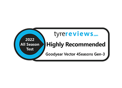 Tyre Reviews 2022 All Season tyre Test highly recommended awarded to Goodyear Vector 4Seasons Gen-3