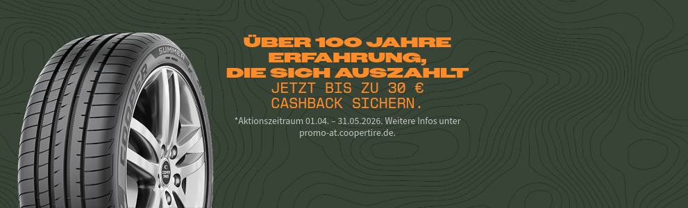 Erhalten Sie bis zu 30 € Cashback beim Kauf eines Satzes Sommer- oder Ganzjahresreifen