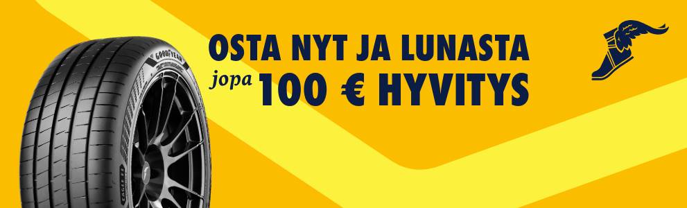 Osta sarja 18" tai sitä suurempia Goodyear kesärenkaita ja lunasta jopa 100€ hyvitys!