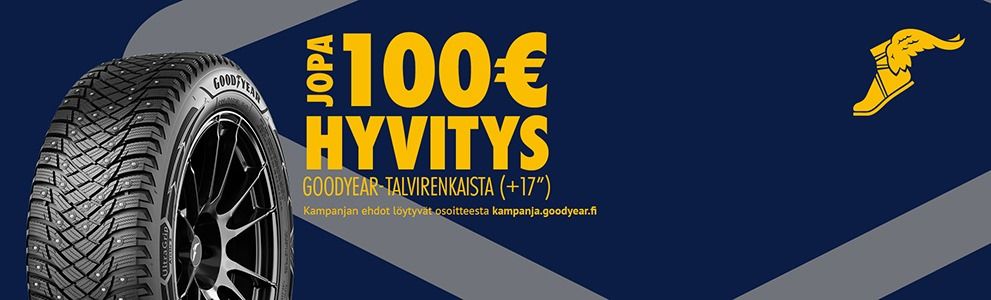 Osta sarja 17" tai sitä suurempia Goodyear talvirenkaita ja lunasta jopa 100€ hyvitys!