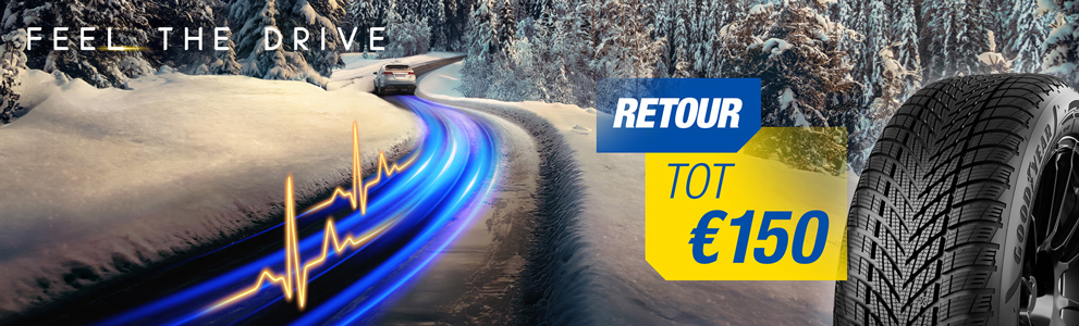 GOODYEAR WINTERD€AL: tot € 150 retour bij aankoop van Goodyear banden, winter of all-season naar keuze
