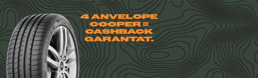 Cashback până la 200 lei pentru un set de anvelope Cooper