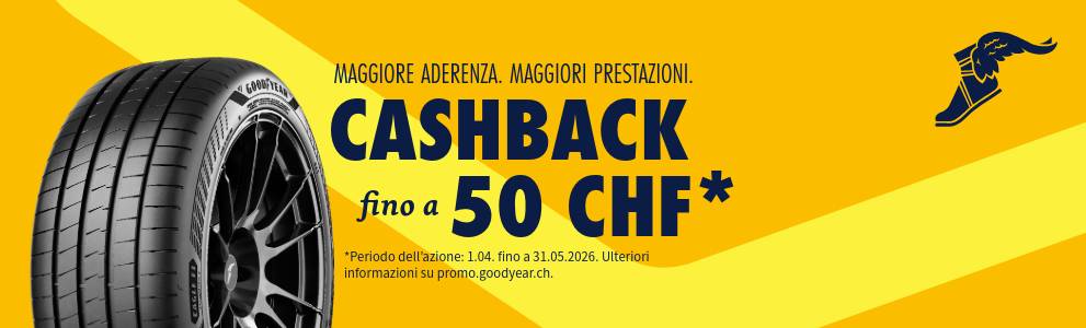 Si aggiudichi fino a CHF 50.– cashback all’acquisto di un treno di pneumatici estivi o 4-stagioni