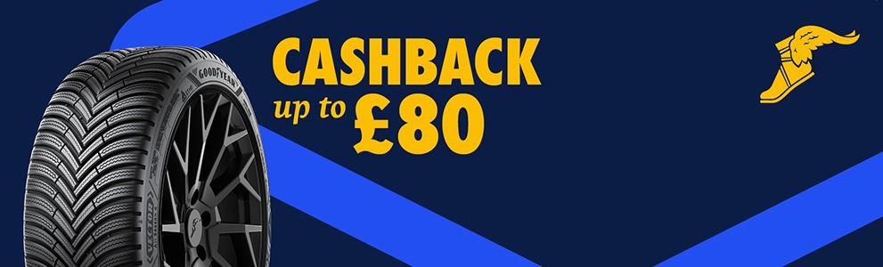 Get up to £100 cashback when you buy 2 or more Goodyear tyres 17" and above