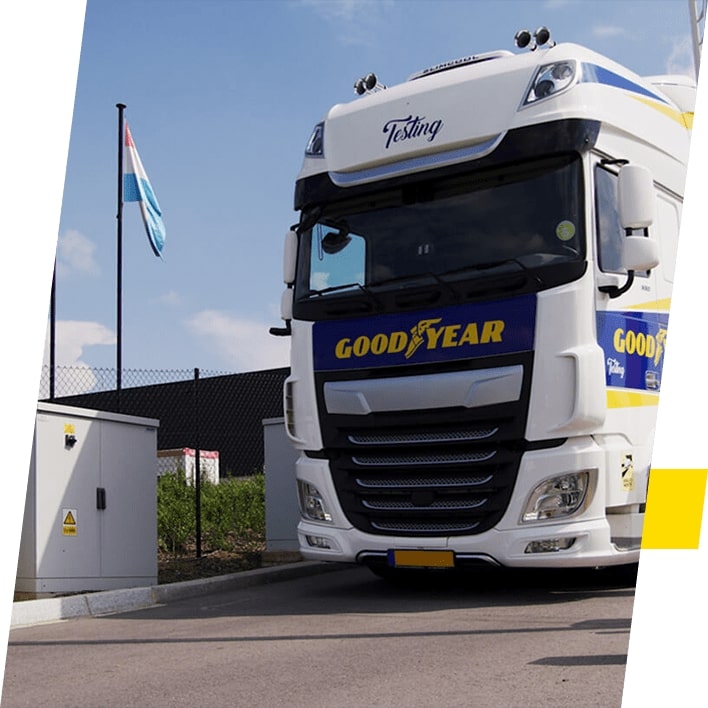 DrivePoint di Goodyear evita incidenti e ti consente di ottenere ottimi risultati dai tuoi pneumatici per camion 