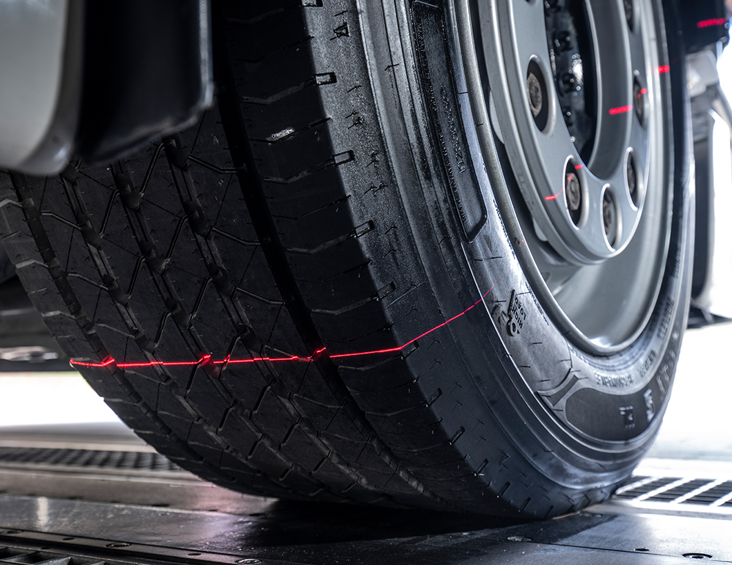 drive-over-reader sensor measuring truck tyre pressure 