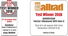 Goodyear Vector4Seasons první místo testech