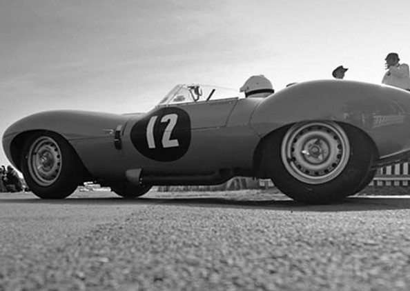 Jaguar retro racing shot with Goodyear tyres