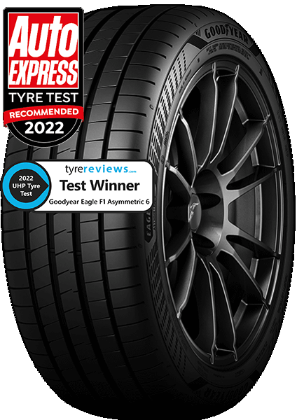 Goodyear Eagle F1 Asymmetric 6 with Auto Express 2022 Recommended Award and Test Winner of 2022 Tyre Reviews UHP Tyre Test