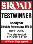 Goodyear UltraGrip Performance SUV Gen-1 wins Off Road Magazine Winter SUV Test