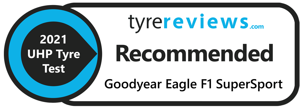 Goodyear Eagle F1 SuperSport takes recommended award in the Tyre Reviews 2021 UHP Tyre Test