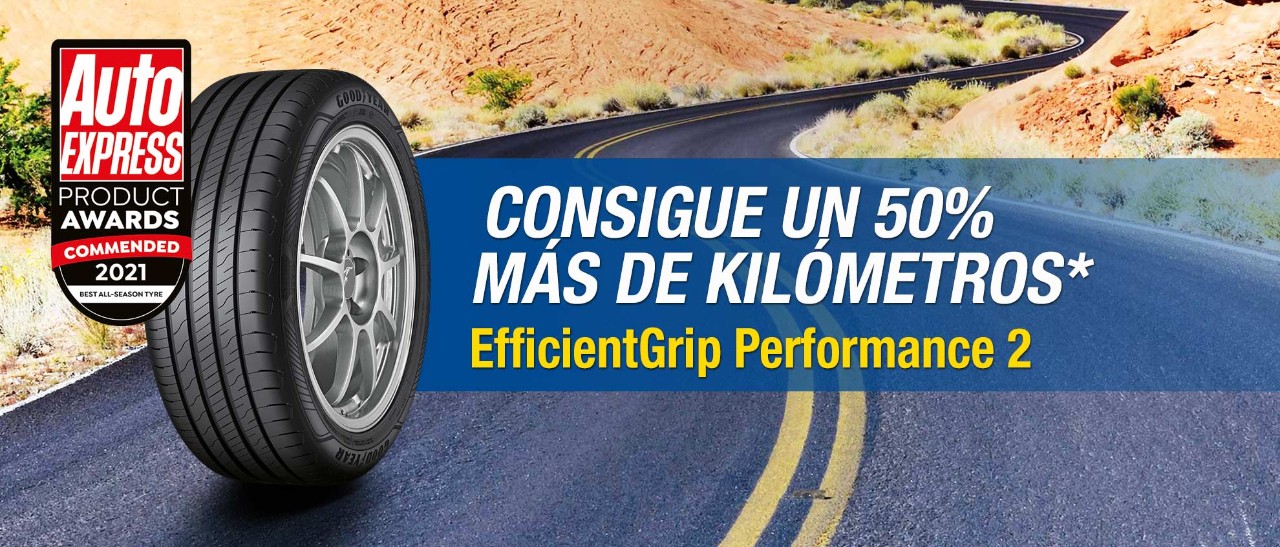 EfficientGrip Performance 2 Imagen de Cabecera con Reclamación de Kilometraje e insignia de ganador de Auto Express 2021