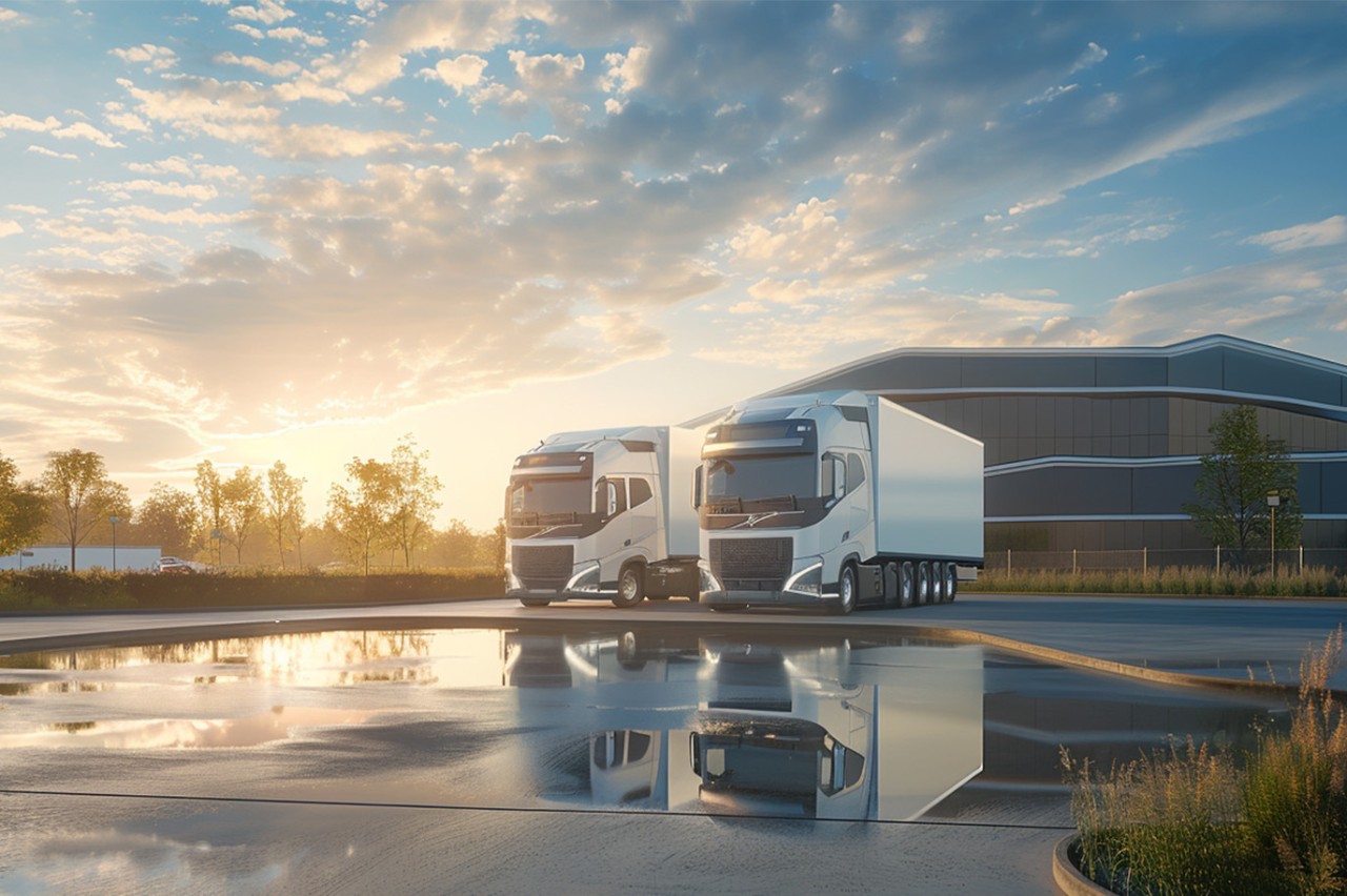 Dwie ciężarówki wyposażone w opony Goodyear EQMAX i EQMAX ULTRA